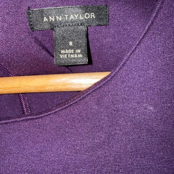 Ann Taylor Dress Women 8 Purple Sleeveless Flounce Hem Career Dress - Picture 2 of 4